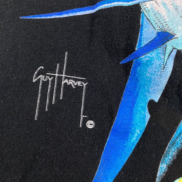 Vintage Guy Harvey Great White Shark Fish T Shirt Mens Large Nature Wildlife - Picture 8 of 11